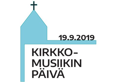 Kuvassa kirkkomusiikin päivän logo