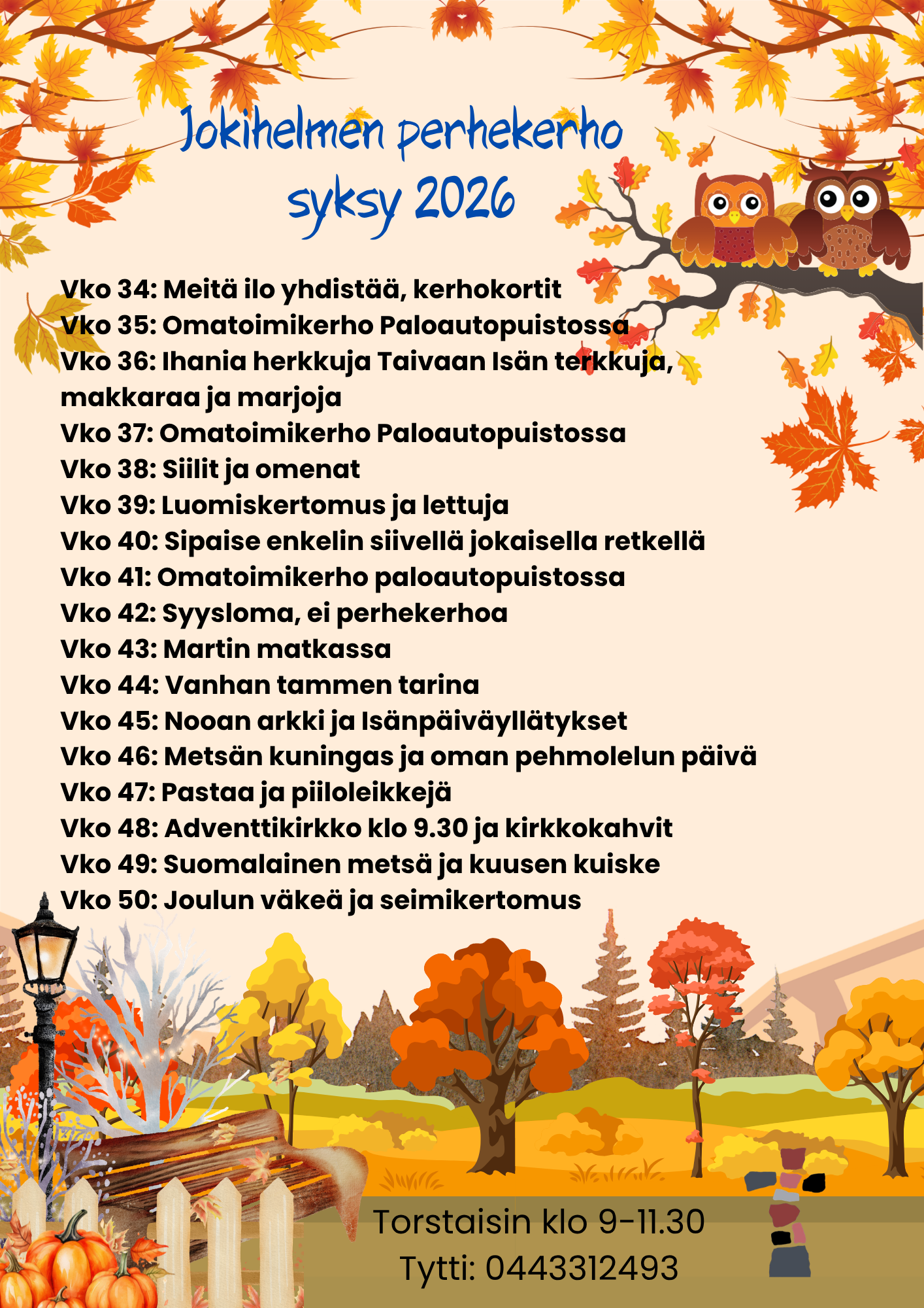 Perjekerhon viikko-ohjelma