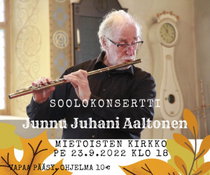 Junnu Aaltonen konsertoi Mietoisten kirkossa pe 23.9. klo 18.