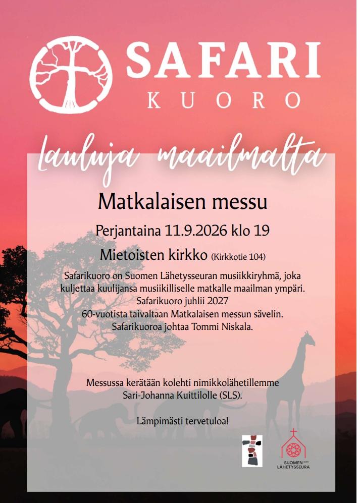 Matkalaisen messu pe 11.9. klo 19 Mietoisten kirkossa